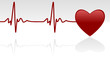 Heart and heartbeat symbol on reflective surface - Vector Heart and heartbeat symbol on reflective surface - Vector
