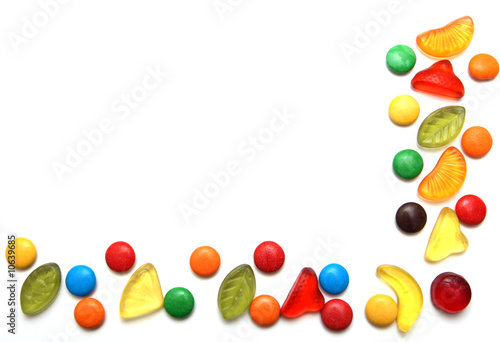 Photo: Frame made of colorful candies Frame made of colorful candies