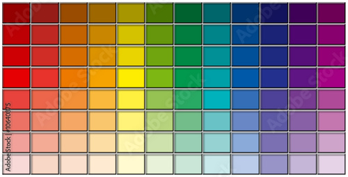 palette des couleurs sous forme de pastilles rectangulaires