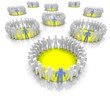 Work groups illustration. 3D rendered image.