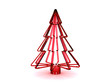 3D red glass Christmas tree