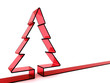 3D red glass Christmas tree