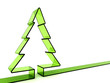 3D green glass Christmas tree