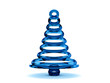 3D blue glass Christmas tree
