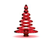 3D red glass Christmas tree