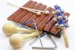 musical instruments laying on a white background musical instruments laying on a white background