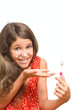 Beauty teen girl clean teeth