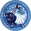 Bull with girl