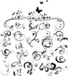 Floral silhouette, vector set
