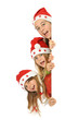 Noel enfants avec panneau