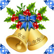 Christmas bells on white background