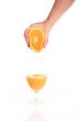 Photo: squeezed orange juice isolated on white squeezed orange juice isolated on white