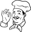 vector Winking Pizza Chef giving the 