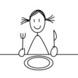 fillette à table