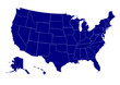 USA Landkarte Regionen blau