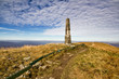 Mountain view with blue sky and clouds (Bieszczady - Poland)