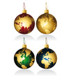 Christmas globe balls vector and isolated