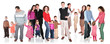 many family with children group isolated