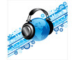 globe with headphone