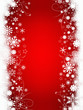 Snow on red background