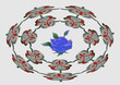 CD label with a blue rose style