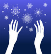 Hands and snow