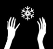 Hands and snow