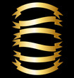 Golden banners vector and isolated
