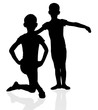 Young dancers silhouette Young dancers silhouette