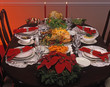 christmas/thanksgiving holiday dinner table with roast turkey christmas/thanksgiving holiday dinner table with roast turkey