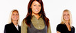 Business women standing against white background