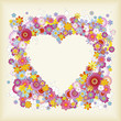 heart-shaped floral frame