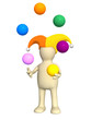 3d clown - puppet, juggling with balls