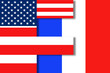 Mélange des drapeaux français et américain