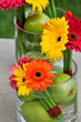 Gerber and green apple Bouquet Table Centerpiece