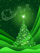 Green Christmas tree with Santa Claus