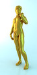 Golden male statue