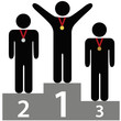 Winners first second third place awards podium
