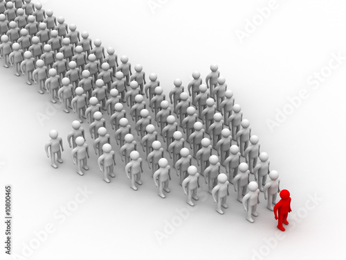 Illustration: Index made of people. 3D image. Index made of people. 3D image.