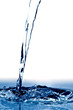pouring of water isolated over white