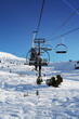 Ski lift over over ski slopes Ski lift over over ski slopes