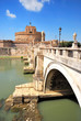 Saint Angel Castle ad bridge over Tiber river