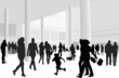illustration of people in shopping center illustration of people in shopping center