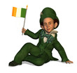 Leprechaun with Irish Flag