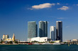 The high-rise buildings in downtown Miami