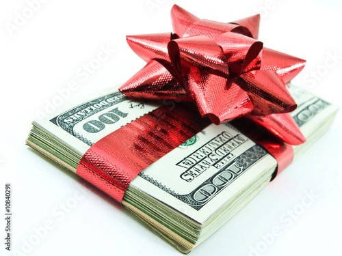 Photo: money for Christmas on white money for Christmas on white