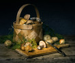 Still-life with mushrooms and spices