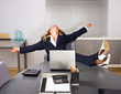 Beautiful woman relaxing in office
