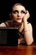 Fashion Model and Vintage Radio.