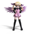 sweet fantasy angel with wings anf pigtail. With Clipping Path sweet fantasy angel with wings anf pigtail. With Clipping Path
